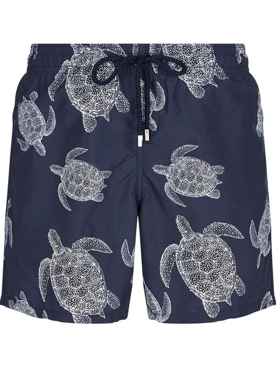 Vilebrequin Other - Vilebrequin Navy Swim Trunks with White Turtle Print